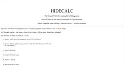 Desktop Screenshot of hidecalc.co.uk